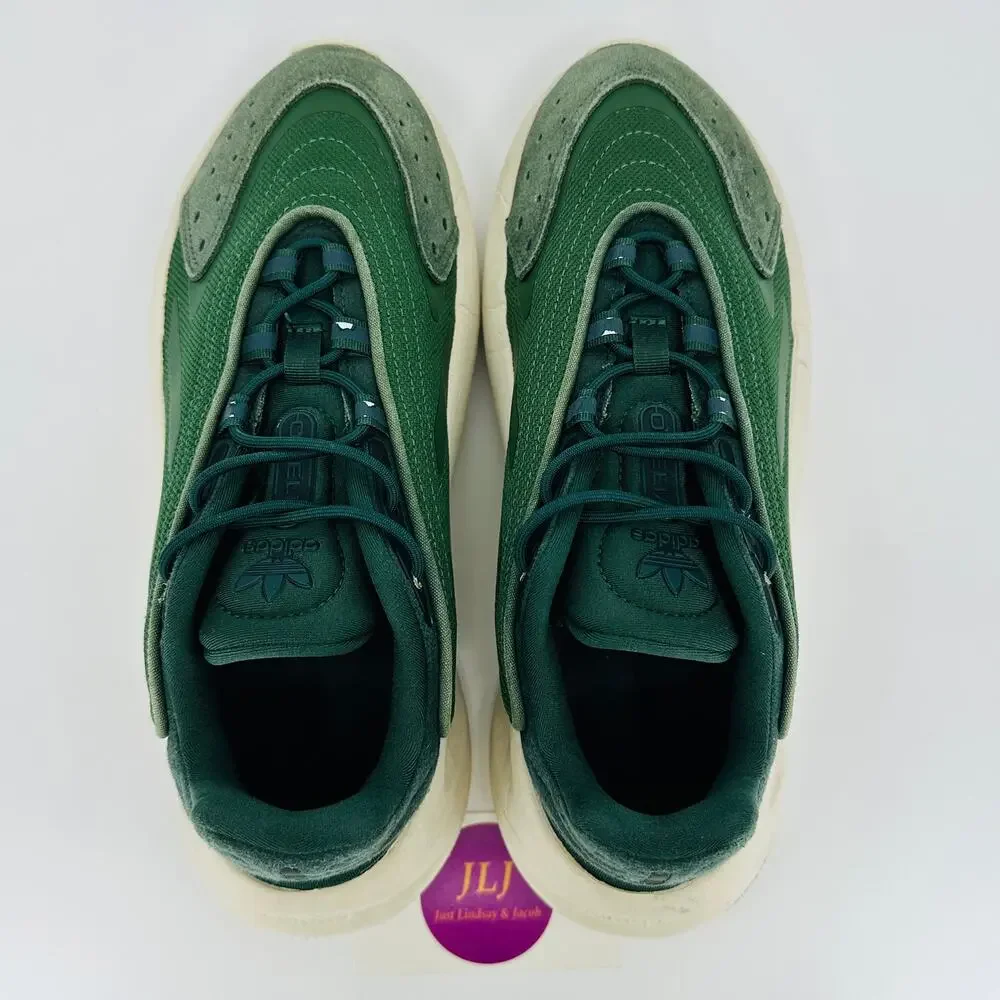 Adidas Youth Ozelia 'Shadow Green Orange' Athletic Sneakers HP3255 Size 7